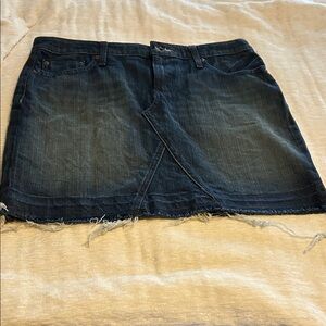 Polo jeans company, Ralph Lauren Women’s Dark Blue Denim Skirt with Frayed Hem